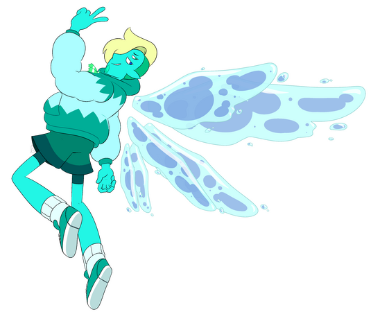 Special pose of user @luminoustarz's gemsona Azurite, from 2019